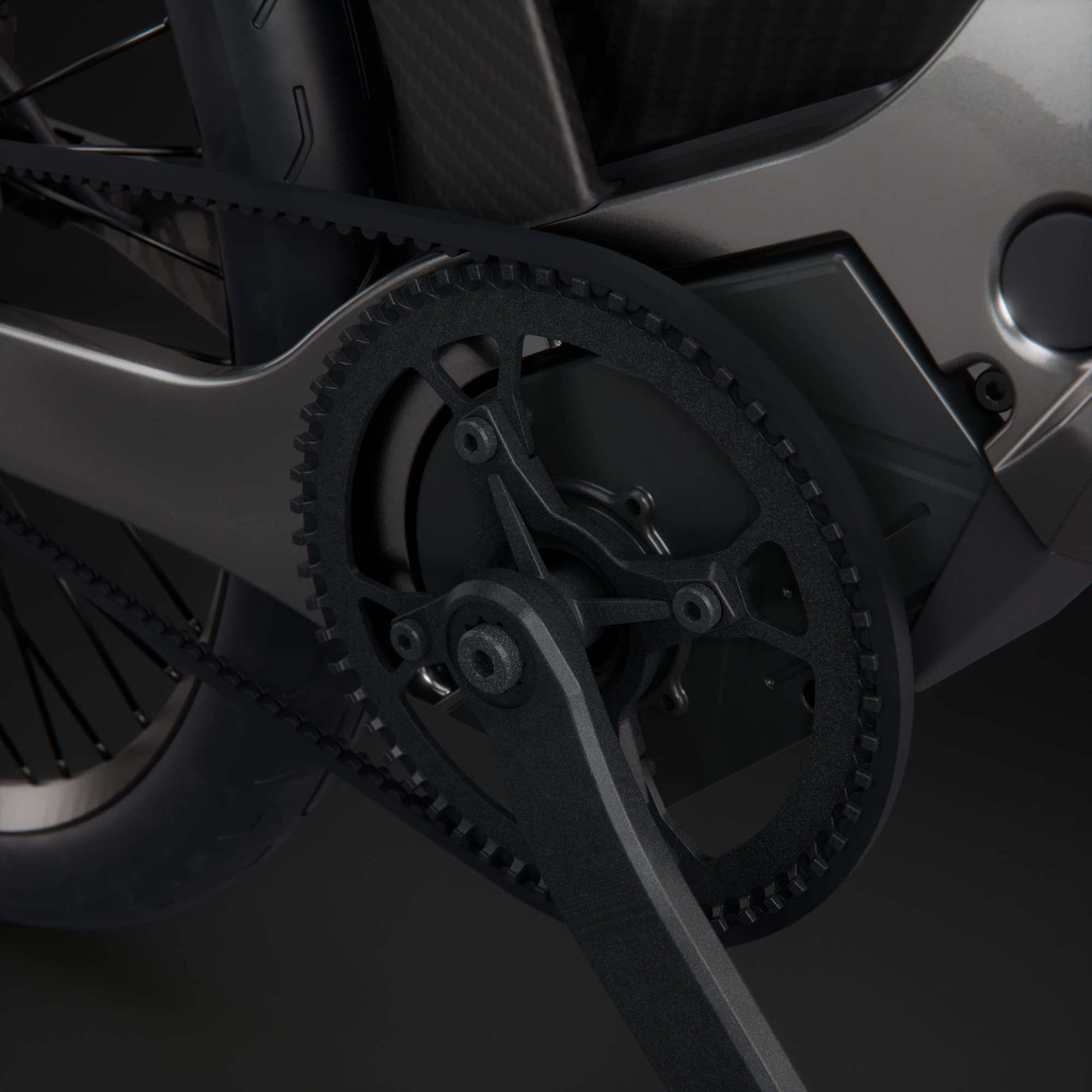 Gates Carbon riemaandrijving close-up